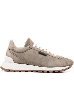 Brunello Cucinelli | Sneakers in pelle di vitello scamosciata grigia | female | | 35