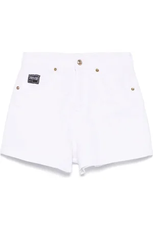 VERSACE | Shorts in denim di cotone con logo | female | | 27