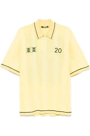 Jacquemus | Polo a righe gialla a maniche corte con stampa sul retro | male | | M