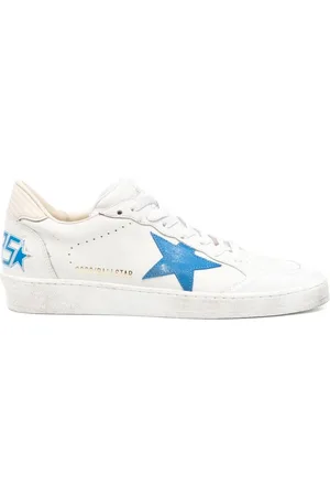 Golden Goose | Sneakers Ballstar in pelle bianca con stella blu | male | | 41