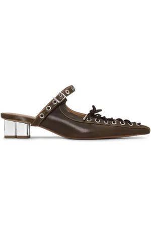 Ganni | Mules Oleatex marroni con lacci | female | | 36