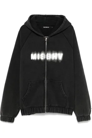 MISBHV | Felpa nera in cotone con chiusura a zip | male | | M
