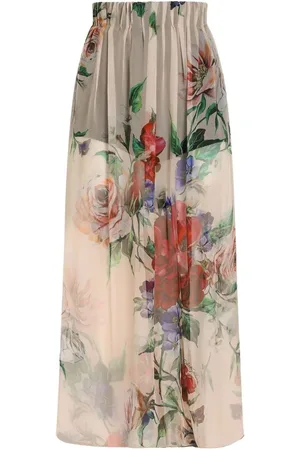 Dolce & Gabbana | Gonna in seta con stampa floreale | female | | 40