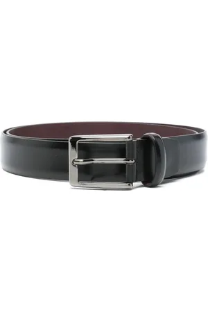 corneliani | Cintura nera con fibbia argento | male | | 100