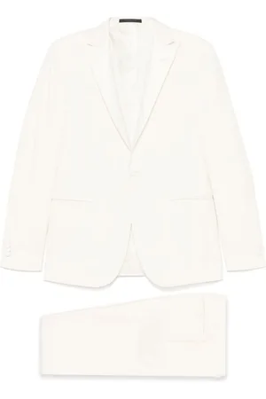corneliani | Completo in lana vergine bianca | male | | 48