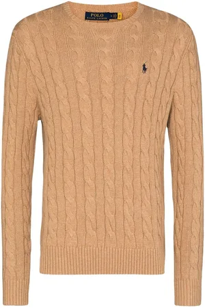 Ralph Lauren | Maglia a treccia in cotone cammello | male | | L