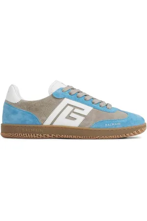 Balmain | Sneakers in camoscio azzurro e grigio | male | | 43