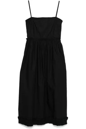 Ganni | Abito midi in cotone con lacci | female | | 38