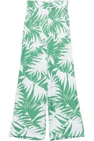 Liu Jo | Pantaloni larghi con stampa bianca e verde | female | | 40