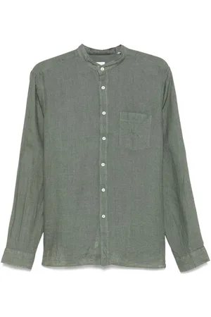 Xacus | Camicia oliva in lino | male | | 39