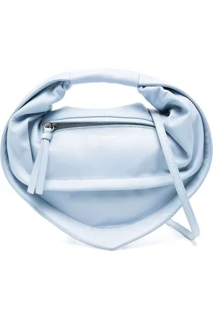 Federico Cina | Borsa a mano in pelle azzurro pastello 