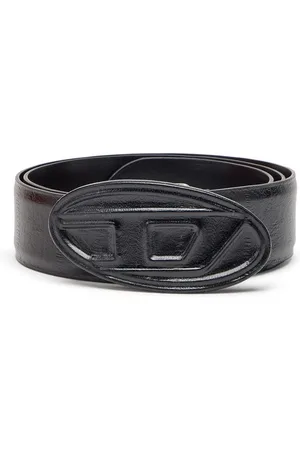 Diesel | Cintura nera con fibbia con logo | male | | 85
