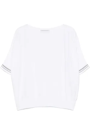 D.EXTERIOR | T-shirt bianca con scollo a barca | female | | I