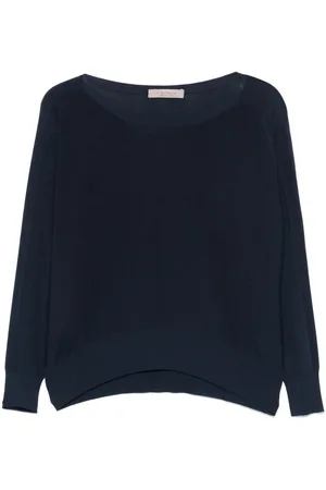 D.EXTERIOR | T-shirt navy con scollo a barca | female | | I