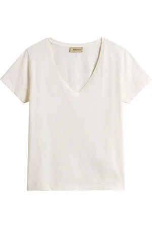 Woolrich | T-shirt in cotone color crema con scoll a V | female | | L