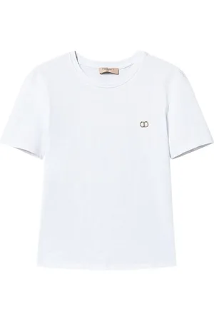 Twin-Set | T-shirt bianca in cotone con logo | female | | S