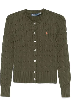 Ralph Lauren | Cardigan in maglia di cotone scuro con logo | female | | XS
