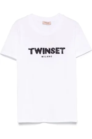Twin-Set | T-shirt bianca in cotone con stampa | female | | M