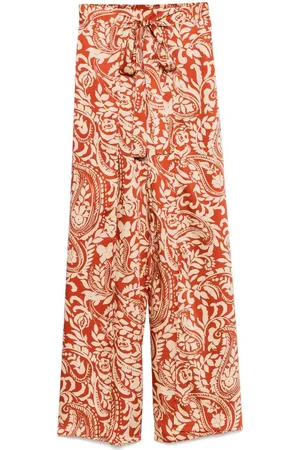 Liu Jo | Pantaloni morbidi con motivo e cintura con nodo in vita | female | | 40