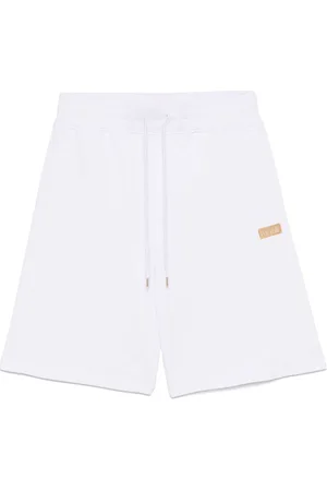 VERSACE | Pantaloncini in cotone con etichetta oro con logo | male | | S