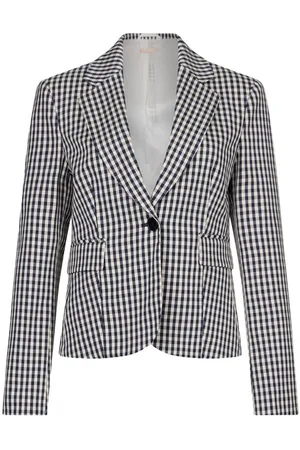Liu Jo | Blazer monopetto con motivo a quadri blu e bianchi | female | | 40
