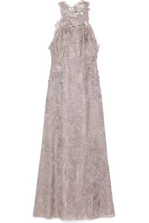 Alberta Ferretti | Abito lungo in pizzo con sottoveste interna | female | | 40