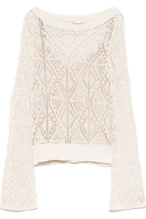 Liu Jo | Maglia in cotone color sabbia con motivo traforato | female | | S