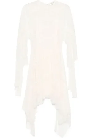 Serafini | Mini abito asimmetrico in pizzo avorio | female | | 40