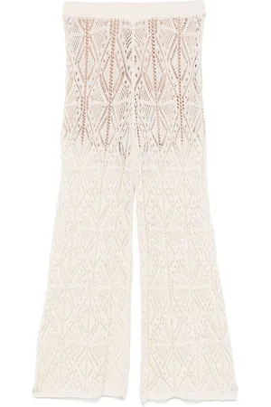 Liu Jo | Pantaloni in cotone semitraforato sabbia | female | | M