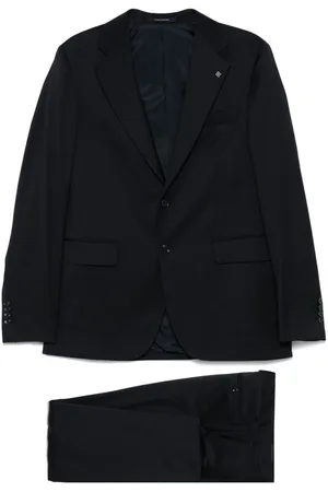 TAGLIATORE | Completo in lana nera giacca monopetto e pantalone | male | | 48