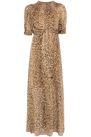 Liu Jo | Abito lungo animalier con maniche corte a sbuffo | female | | 40