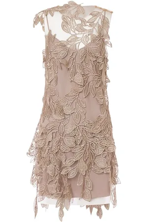 Alberta Ferretti | Abito corto in pizzo con sottoveste interna | female | | 42