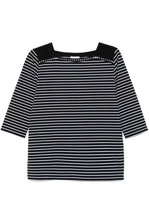 Liu Jo | T-shirt in cotone a righe bianche e nere | female | | L