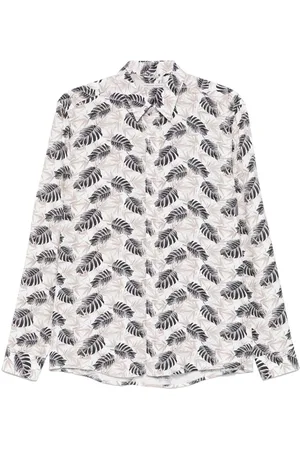 D.A. Daniele Alessandrini | Camicia bianca a maniche lunghe con stampa foglie | male | | L