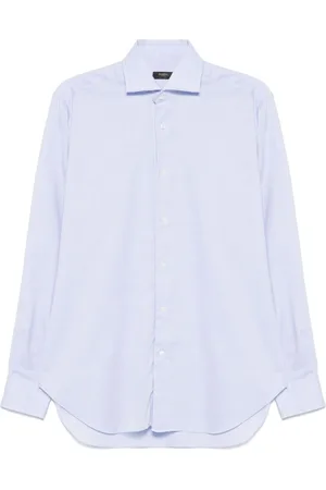 BARBA | Camicia in cotone azzurro con colletto classico | male | | 39