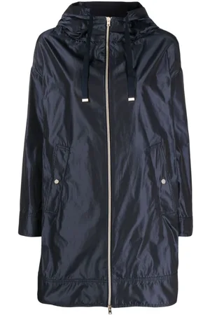HERNO | Parka navy con effetto cangiante e cappuccio ampio con coulisse | female | | 44