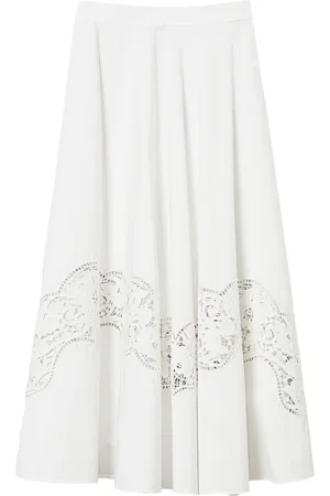 Twin-Set | Gonna midi in cotone con dettagli traforati | female | | 40