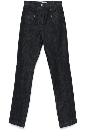 Jacquemus | Jeans straight in denim scuro con logo | female | | 27