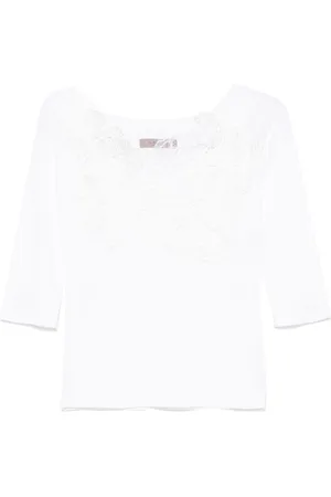 D.EXTERIOR | Top con scollo in pizzo | female | | L