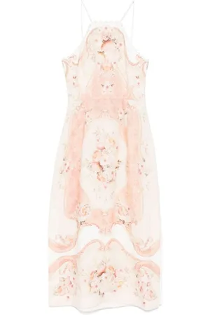 Twin-Set | Abito midi in lino con stampa | female | | 40