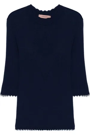 Twin-Set | Maglia navy con maniche a mezza lunghezza | female | | M