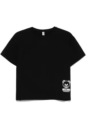 Moschino | T-shirt nera in misto cotone con logo | female | | L