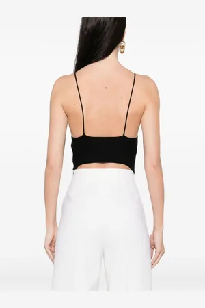 Elisabetta Franchi | Top corto con pannelli semi-trasparenti | female | | 40