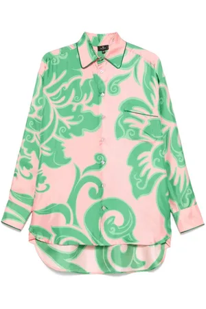 Etro | Camicia in seta e verde con motivo | female | | 42