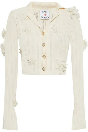 Casablanca | Cardigan corto in maglia con fiori | female | | M