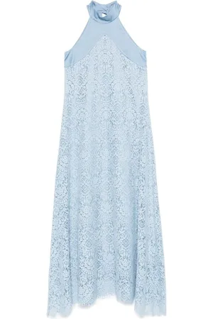 D.EXTERIOR | Abito midi azzurro chiaro con scollo all