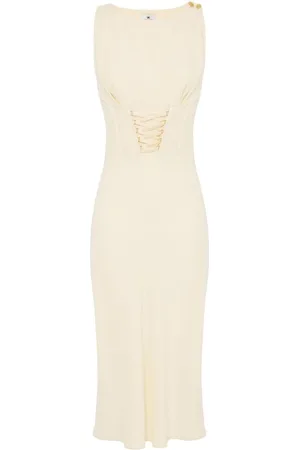 Elisabetta Franchi | Abito midi chiaro in stile corsetto in vita | female | | 40