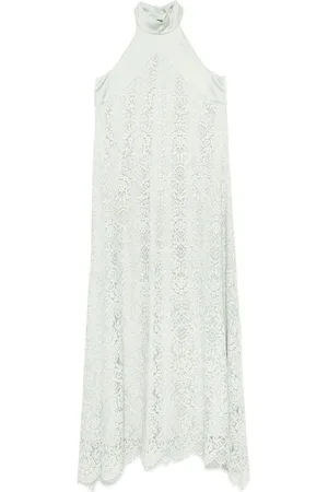 D.EXTERIOR | Abito midi chiaro con scollo all