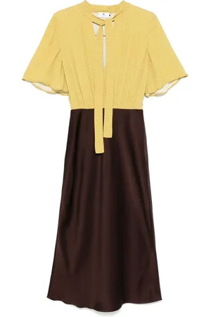 Elisabetta Franchi | Abito midi combinato e marrone | female | | 42
