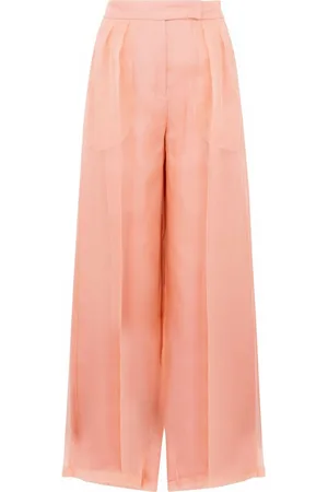 Max Mara | Pantaloni a via alta con pince in seta | female | | 42